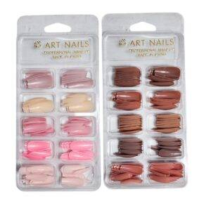 100 Piece Round & Long Artificial Nails Oval Nails Tips Natural Full Cover