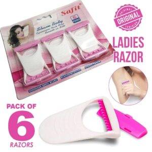 Safit 6 pcs Ladies Womens Girls Shaver Trimmer Bikini Razor soft -Hair removal razor for women