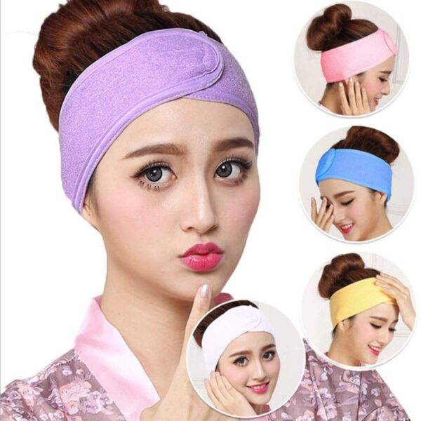 Soft Adjustable Makeup Toweling Hair Wrap Head Band Salon SPA Facial Headband