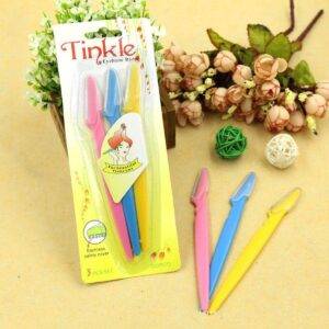 3 Piece Set Tinkle Eyebrow Razor,Facial Hair Remover Eyebrow Trimmer,Sharp Mini Makeup Shaper